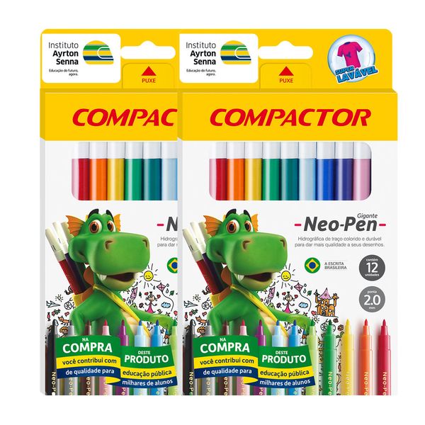 Kit Hidrocor Compactor Neopen Gig com 24 Cores Kit080